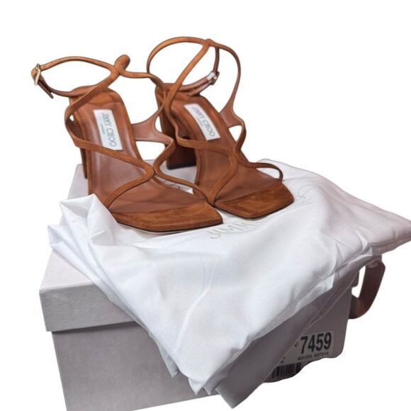 NWT Jimmy Choo Azie 85 Suede Sandals (11) - Picture 2 of 10